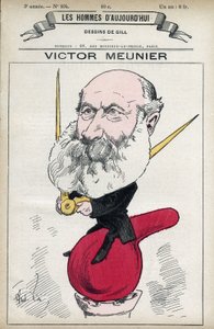 Retrato de Amedee-Victor Meunier (1817-1894), periodista científico, trabajó en la divulgación de la ciencia. Caricatura de Gill, París de Andre Gill