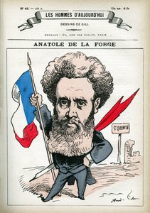 Retrato de Anatole de la Forge (1821-1892), político y militar francés. Caricatura de Gill, en “Les Homme d