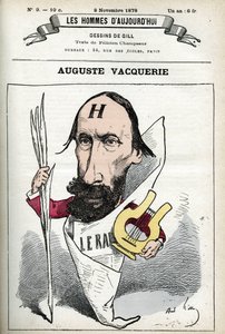 Retrato de Auguste Vacquerie (1819-1895), poeta, dramaturgo y periodista francés. Caricatura por Gill, París de Andre Gill