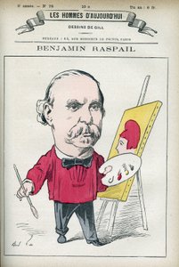 Retrato de Benjamin Raspail (1823-1899), pintor y político francés, fue el origen de la ley que hizo del 14 de julio la fiesta nacional. Caricatura de Gill, París. de Andre Gill