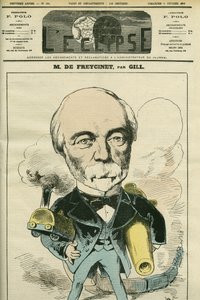 Retrato de Charles Louis de Saulces de Freycinet (1828-1923), político e ingeniero francés. Portada en “L