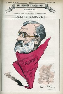 Retrato de Desire Barodet (1823-1906), maestro y político francés, fue senador del Sena de 1896 a 1900. Caricatura de Gill, París de Andre Gill