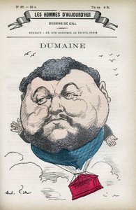 Retrato de Dumaine, artista francés del siglo XIX. Caricatura por Gill, París de Andre Gill