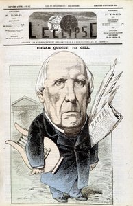 Retrato de Edgar Quinet, historiador francés (1803-1875). En L