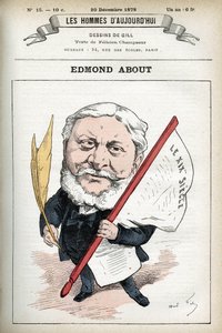 Retrato de Edmond About (1828-1885), novelista, dramaturgo y crítico de arte francés. Caricatura por Gill, París de Andre Gill