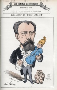 Retrato de Edmond Henri Turquet (1836-1914), político francés, fue diputado del Aisne de 1871 a 1889. Caricatura por Gill, París de Andre Gill