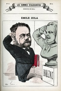 Retrato de Emile Zola (1840-1902), hombre de letras francés. Caricatura por Gill, París. de Andre Gill
