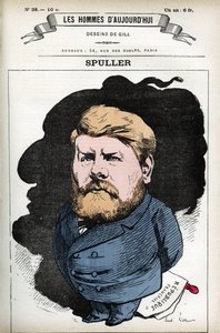 Retrato de Eugene Spuller (1835-1896), político y abogado francés. Caricatura por Gill, en “Les Homme d