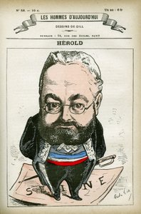 Retrato de Ferdinand Herold (1828-1882), político francés. Caricatura de Gill, París de Andre Gill