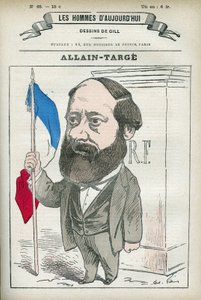 Retrato de Francois Allain-Targe (1832-1902), abogado, magistrado, periodista y político francés, Ministro del Interior y Ministro de Finanzas en el gabinete de Gambetta. Caricatura de Gill, París