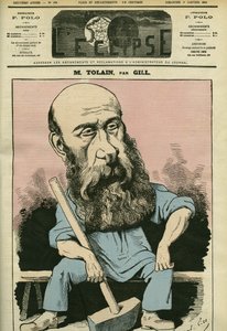 Retrato de Henri Louis Tolain (1828-1897), grabador y político francés. Portada en “L