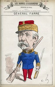 Retrato de Jean Joseph Frederic Albert Farre (1816-1887), soldado francés, fue nombrado general en 1870 y ministro de guerra. Caricatura de Gill, París de Andre Gill