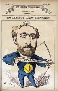 Retrato de Leon Bienvenu dit Touchatout (1835-1911), periodista y autor francés. Caricatura de Gill, París de Andre Gill
