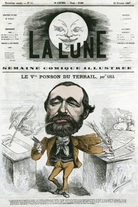 Retrato de Viconte Ponson du Terrail, escritor popular francés. Caricatura de Gill, en 