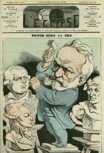 Retrato de Victor Hugo (1802-1885), hombre de letras y político francés. Portada en “L