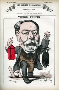 Retrato de Victor Poupin (1838-1906), político francés. Caricatura por Gill, en 