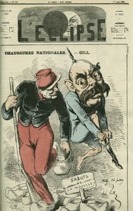 Zapatos Nacionales, Otto von Bismarck intercambiando sus botas por los zuecos del Mosela. Portada en 