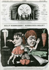 Silly-Schneider? Scheiner-Silly?, caricatura de un fragmento de pintura antigua. Caricatura de Gill, en 