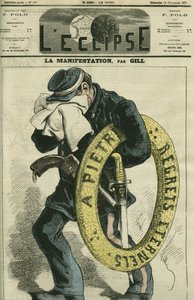 La manifestación, la fiesta de los muertos en el cementerio de Montmartre, dibujo del natural. Portada en 