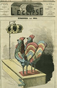 Los dos gallos son coronas. Portada en “L