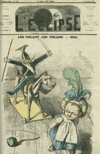 ¡Los ulanos! ¡Los ulanos! , un proyecto de cuerdas para niños, son jinetes del ejército prusiano. Portada en “L