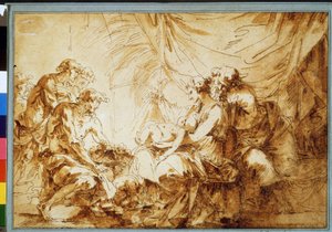"La adoración del Niño Jesús" Dibujo de André Jean Le Brun (Lebrun) (1737-1811) Museo Pushkin, Moscú de Andre Jean Lebrun