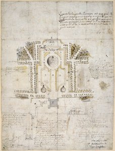Diseño para el paisajismo del jardín y parque en la Casa de la Reina, Greenwich, 1662