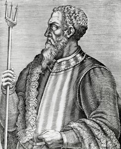 Retrato de Andrea Doria (1466-1560), almirante y político italiano, grabado de Les Vrais pourtraits et Vies des Hommes illustres de Andre Thevet