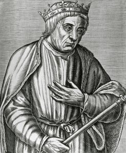 Retrato de Casimiro III, Rey de Polonia, conocido como el Grande, grabado de Les Vrais pourtraits et Vies des Hommes illustres de Andre Thevet