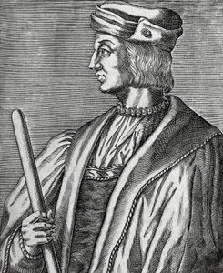 Retrato de Gaston de Foix, Duque de Nemours (1489-1516), grabado de Les Vrais pourtraits et Vies des Hommes illustres