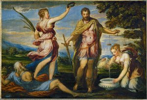 Escipión Africano, general y estadista romano, conquistó Cartago en 146 a.C. (pintura sobre lienzo)