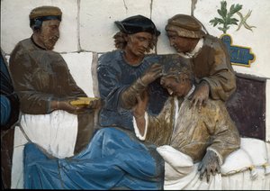 Visitando a los Discapacitados (detalle) de Andrea (workshop of) Della Robbia