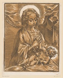 María adora al niño Jesús de Andrea Andreani