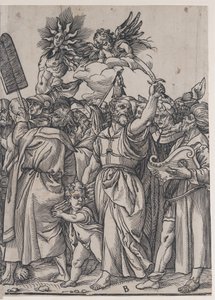 Sección B: Isaac, Noé y otras figuras, del Triunfo de Cristo, 1836 de Andrea Andreani