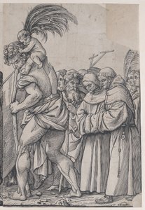 Sección H: San Cristóbal llevando al Niño Cristo, del Triunfo de Cristo, 1836 de Andrea Andreani