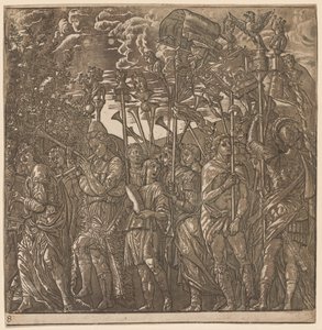 El Triunfo de Julio César: Soldados Llevando Banderas y Estandartes, 1593-99