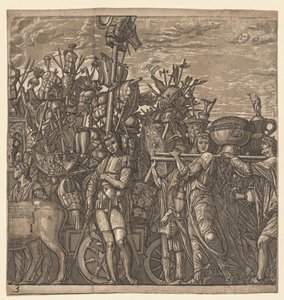 El triunfo de Julio César: Soldados marchando con trofeos de guerra, 1593-99