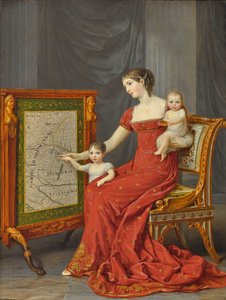 Princesa Augusta de Baviera con sus hijos Josephine y Eugenie