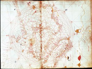 Mapa de Italia por el cartógrafo marinero Andrea Bianco (siglo XV)