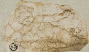 Putto con guirnalda de Andrea Lilio