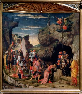 Adoración de los Magos - Panel central, c. 1462 de Andrea Mantegna