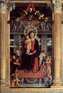 Retablo de San Zeno: panel central “Madonna y Niño con nueve ángeles” de Andrea Mantegna