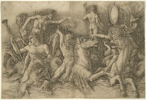 Batalla de dioses marinos, mitad izquierda de un friso de Andrea Mantegna