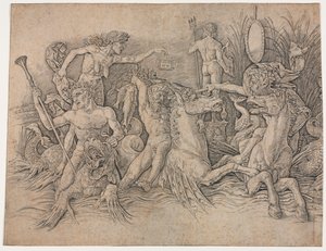 Batalla de los dioses del mar - parte izquierda de Andrea Mantegna