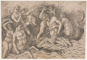 Batalla de los dioses del mar - parte derecha de Andrea Mantegna