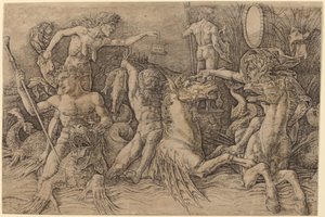 Batalla de los dioses del mar (mitad izquierda) de Andrea Mantegna