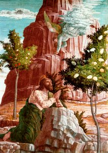 Cristo ora en el Jardín de los Olivos (detalle) de Andrea Mantegna