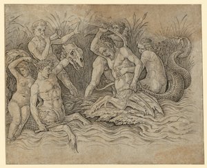 Combate de los dioses del mar de Andrea Mantegna