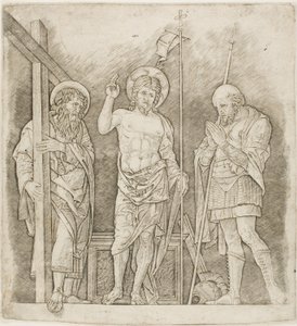 Cristo resucitado entre los santos Andrés y Longinos de Andrea Mantegna