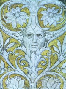 Autorretrato incorporado en el friso decorativo de la Camera degli Sposi (detalle) de Andrea Mantegna